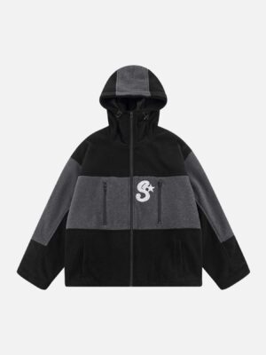 Rocking Fleece Color Blocking Zipper Jacket
